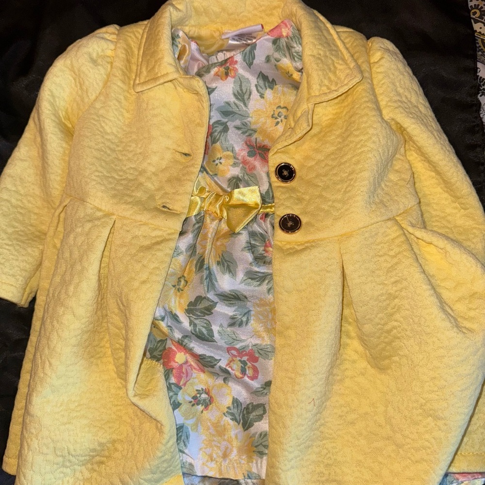 Yellow peacoat dress set
